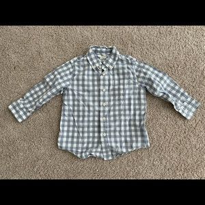 J. Crew Cotton Gray Gingham Button Down Shirt 3T